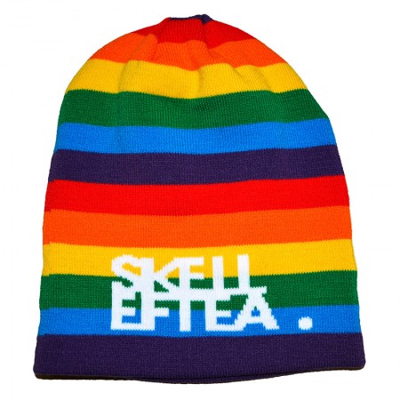 Mössa Rainbow stickad
